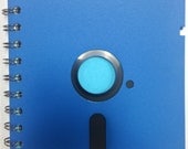 5.25" Floppy Disk notebook BLUE binder - Computer Geek Nerd Retro Gaming