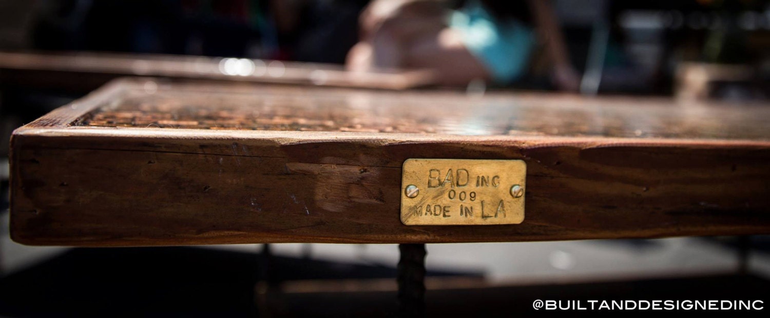 Reclaimed Wood and Penny Coffee Table