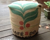 Upcycled Coffee Bag Ottoman