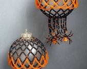 Halloween Ball Ornament with Spiders - Pattern - Lush Beads