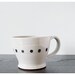 Ceramic pottery mug with polka dots - grey stoneware cup gray black handmade