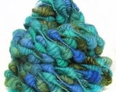 Handspun Art Yarn handdyed Merino wool silk coils