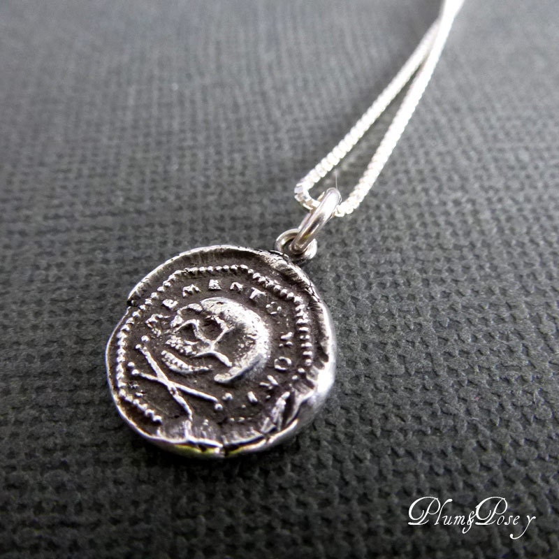 Skull & Crossbones Memento Mori Wax Seal Pendant