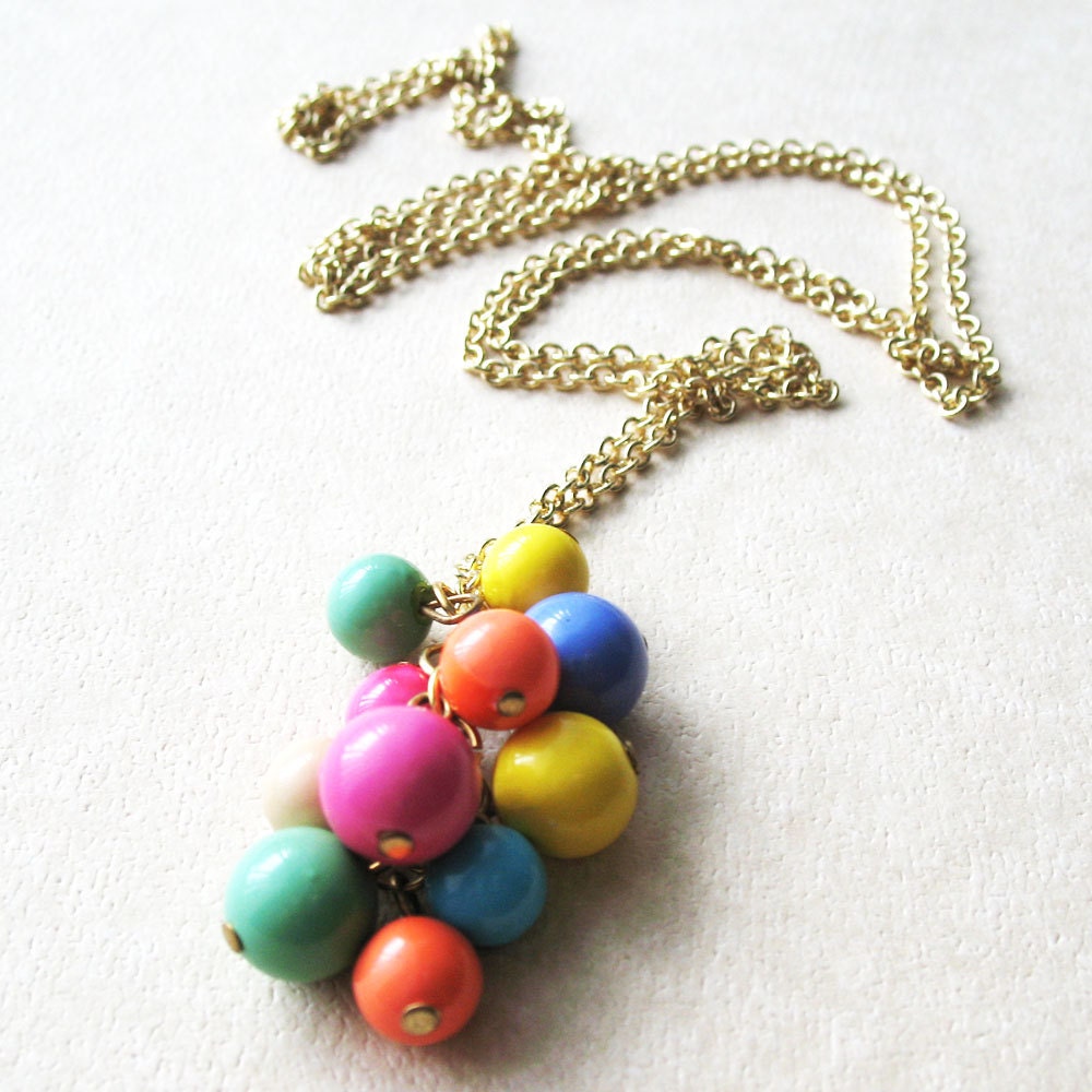 Colorful Beaded Long Strand Necklace - I Want Candy - pulpsushi