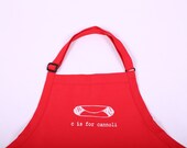 C is for Cannoli Red Bib Apron
