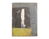 Fish Out Of Water - Collage on Book Cover - Original Paper Collage