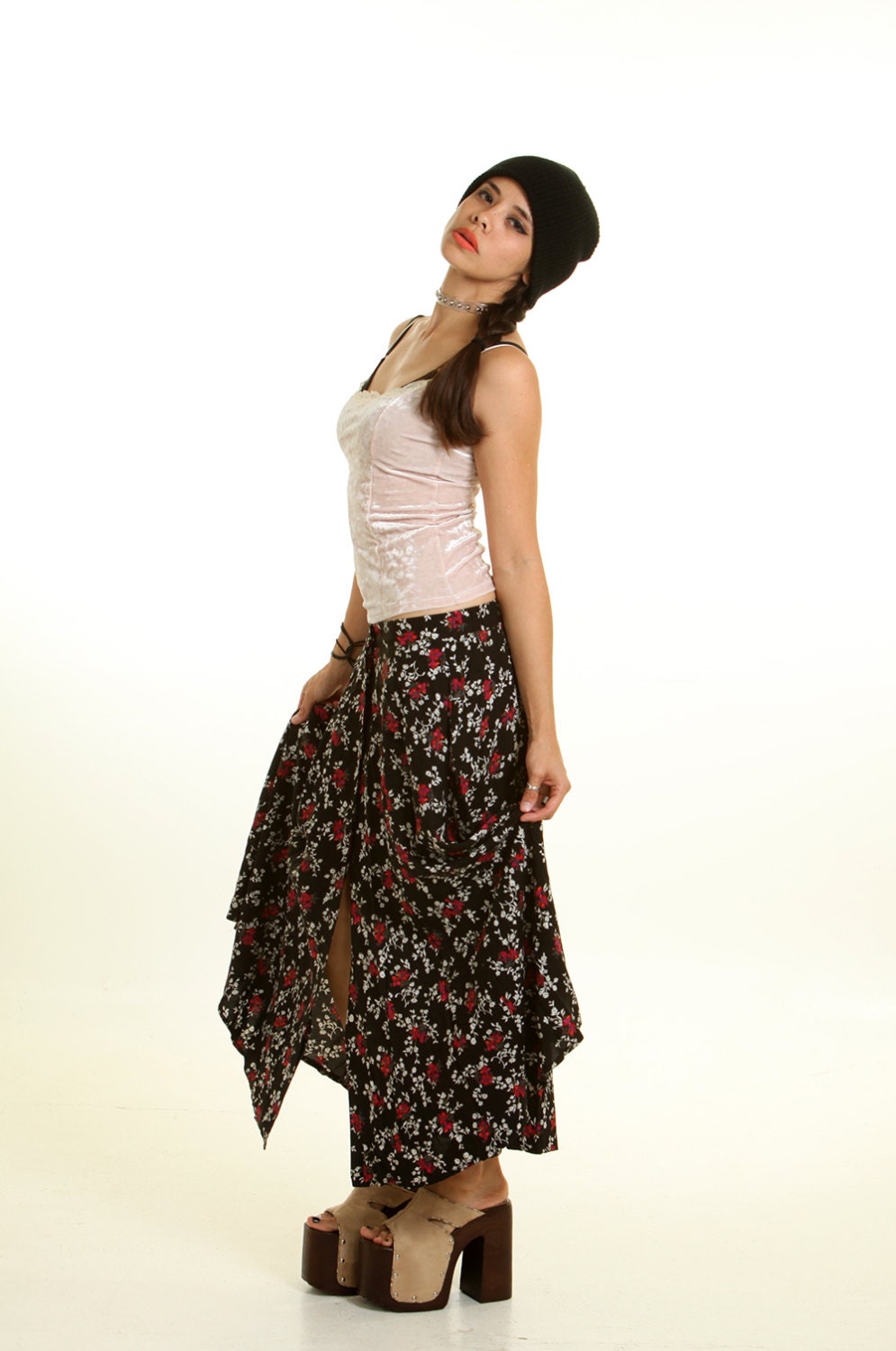 90s floral maxi skirt