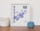 Boston Neighborhood Map Print