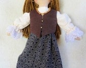 Pirate Girl Doll - OOAK Cloth Doll by Joelle's Dolls