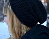 Black Slouch Hat Beanie His or Hers