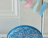 Blue Scruffy Daisy Dumpling Pouch