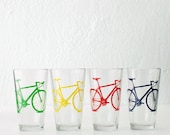 Bicycle pint glasses - choose any four bike colors