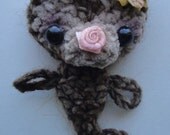 OOAK Brown Mohair Chenille Artist Baby Harp Seal Crocheted by Peggytoes for BJD Props Ornaments & Display