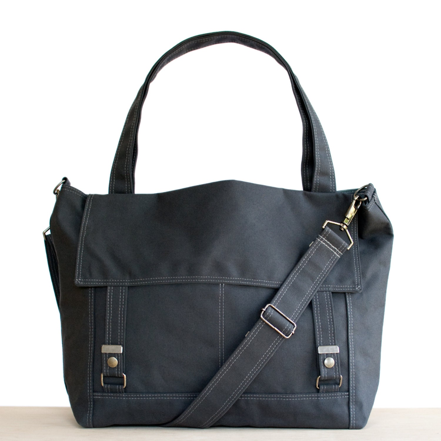 The Letter Bag in Gunmetal Gray