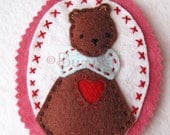 Love You Beary Much Felt Ornament and Hand Embroidery PDF Pattern
