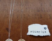 Aquarius. Zodiac Constellation Pendant Necklace