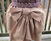 Strapping Khaki Brown-Gold Stripe Bustle Skirt SIZE XL
