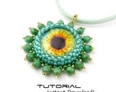 Eye Pendant Pattern, Immediate Download, Bead Embroidery Tutorial, Beaded Necklace: CRYSTALEYES