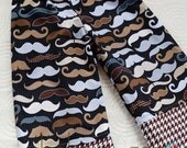 Mustaches Extra Comfy Wide Leg Lounge Pants for Babies and Toddlers Boys or Girls by babe-a-gogo