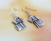 Silver Origami Dog Earrings