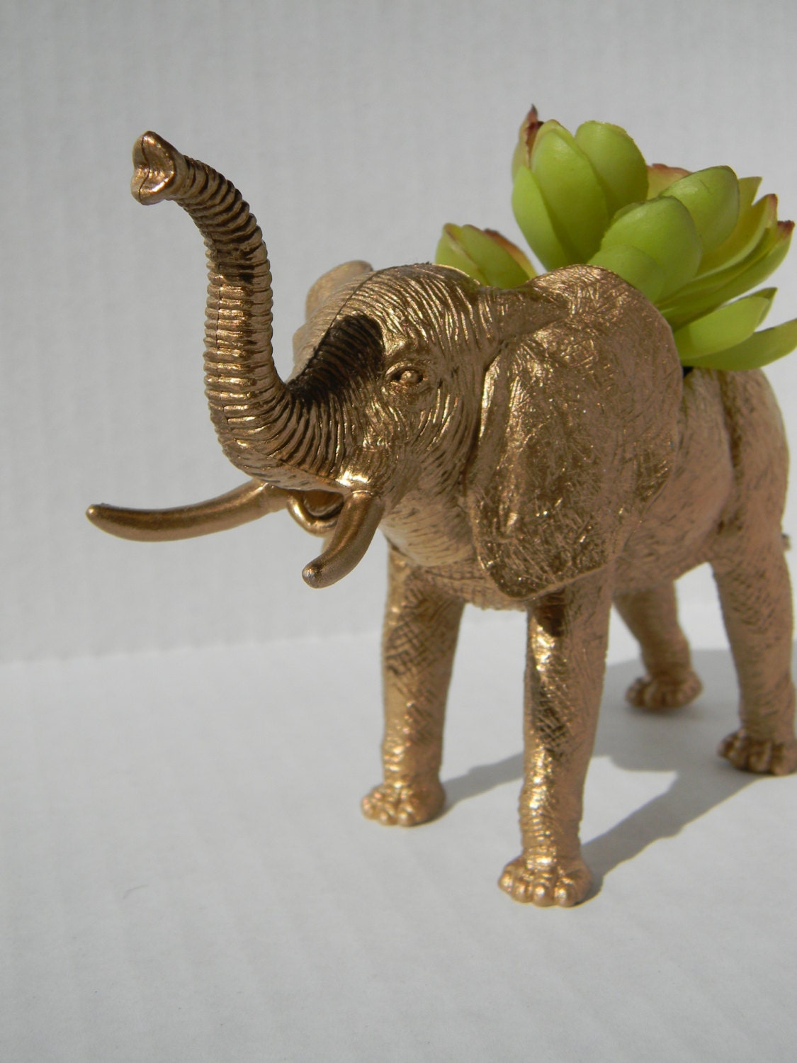 Gold Elephant Planter Great Dorm, Nursery, Decor or Baby Shower Gift Ready to Plant