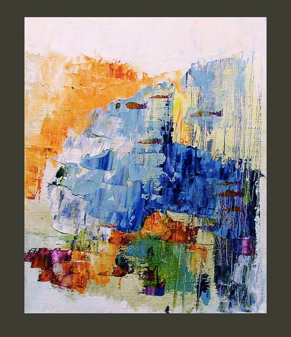 Fine art reproduction print, from abstract painting, "Winter Of Our Fall", 9 x 7 inches