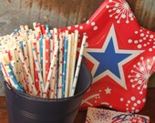 All American Paper Straws -- Set of 20 -- Red White Blue Il_170x135