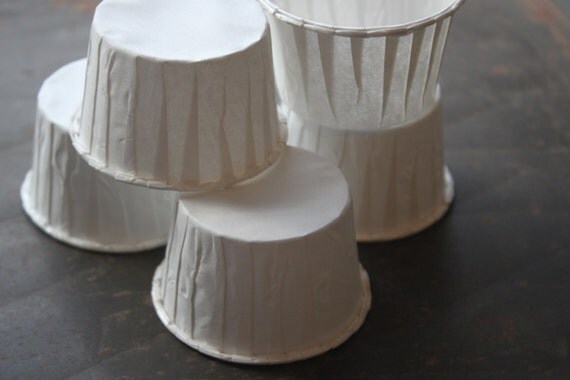 12 White Paper Candy Cup - Dessert Cups - Ice cream cups - Nut Cups - Portion Cups Il_570xn