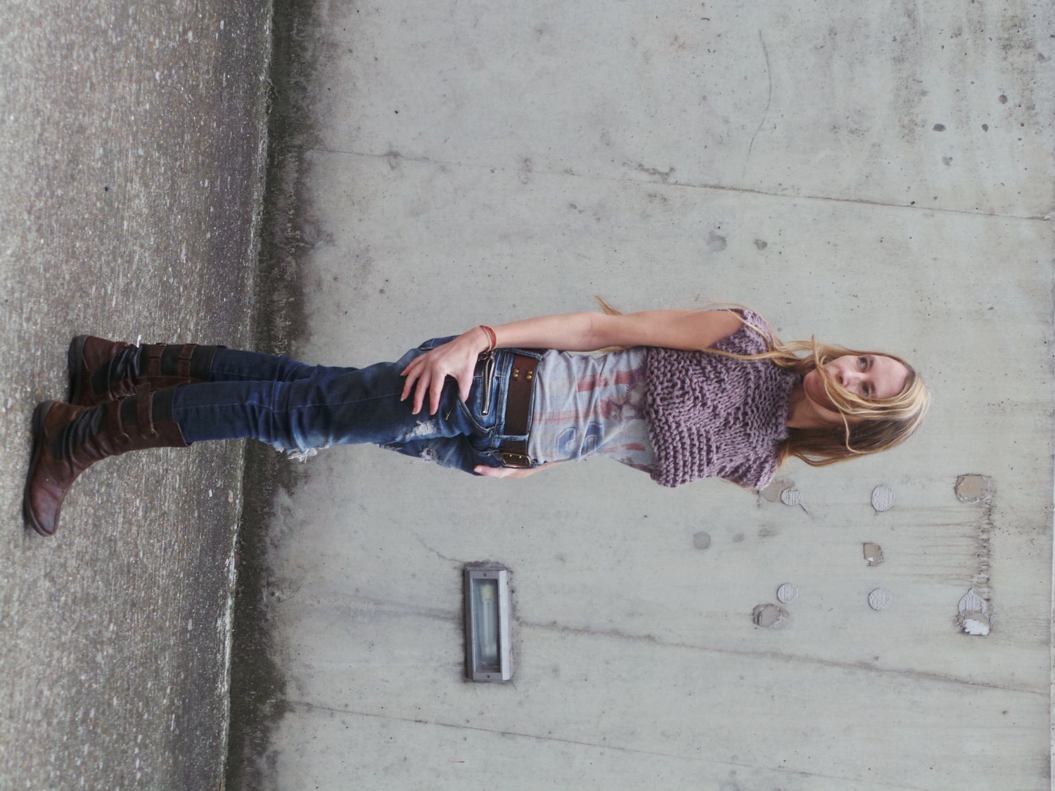 Heather toned  Bamboo cropped tank/vest