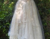 RESERVED for Valerie Cream wedding dress antique  lace  tulle rose  romantic medium by vintage opulence on Etsy