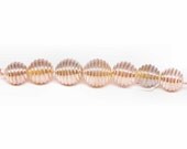 Handmade Lampwork Bead Set - Gold Metallic Ribbed Rounds