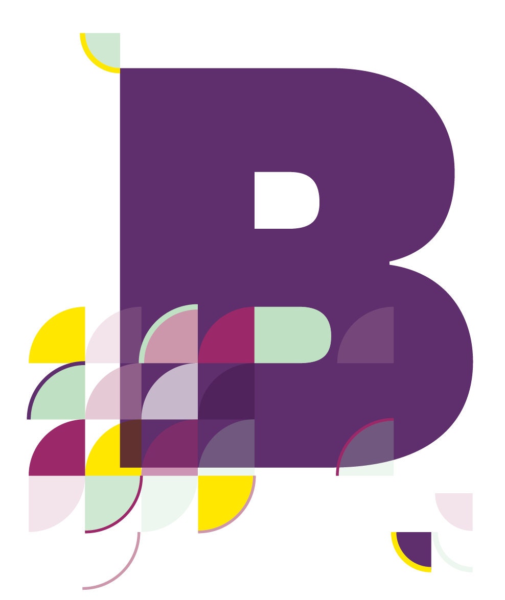Typographic Print, letter B (custom colour)