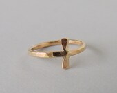 Sideways Cross Ring-Golden Cross Ring