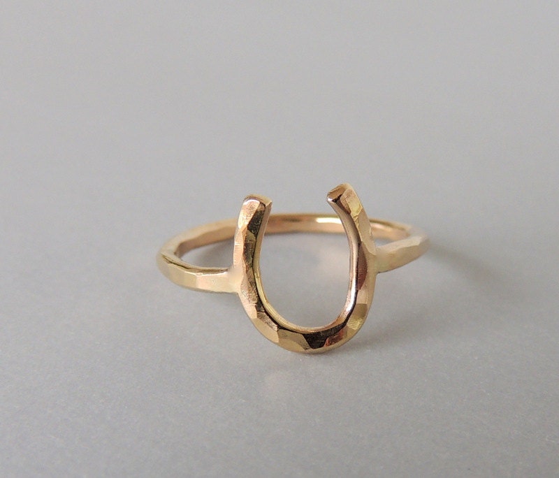 Gold Horseshoe Ring Goldfilled Lucky Charm Horseshoe Ring