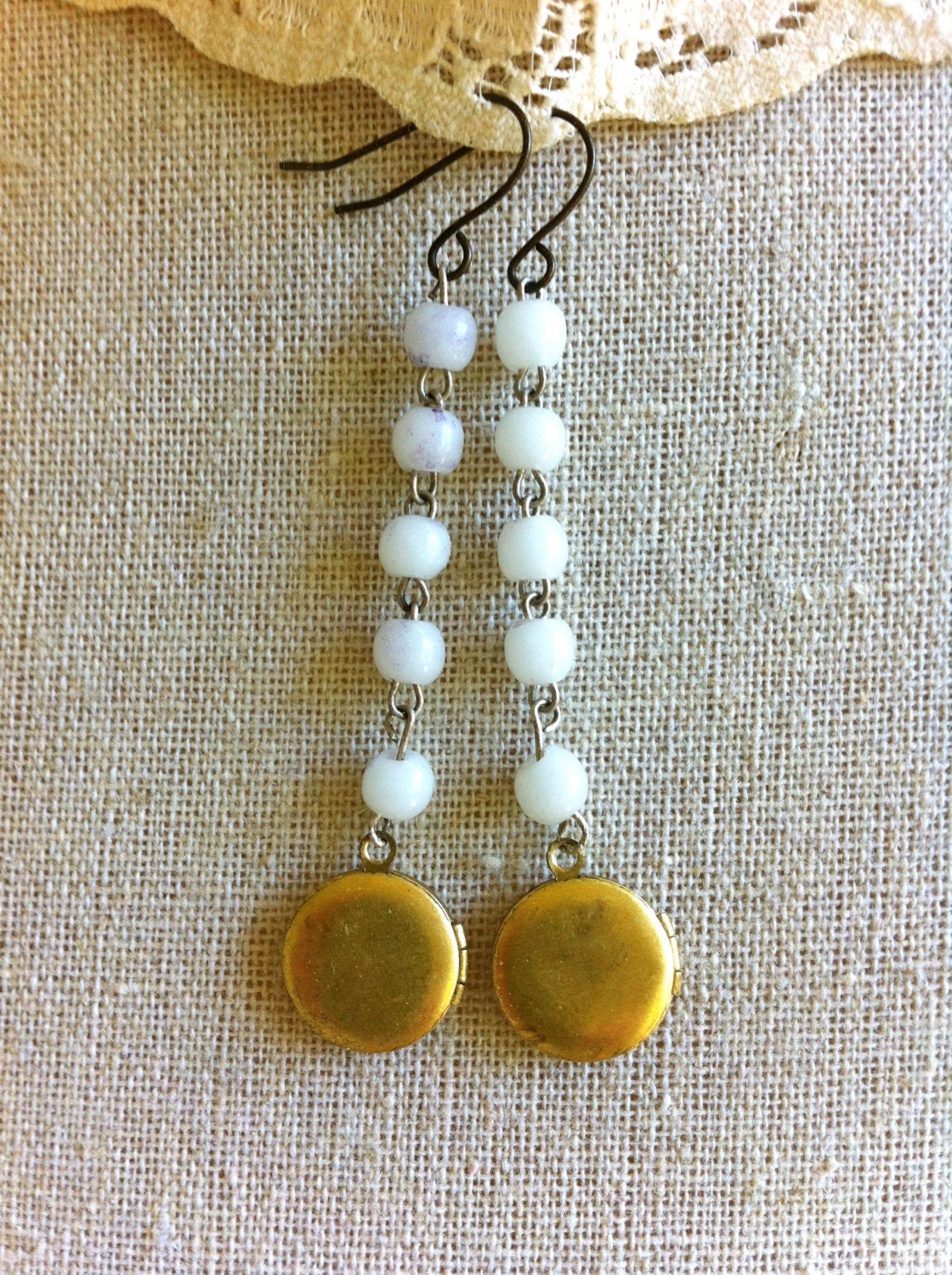 Keepsake locket earrings. Tiedupmemories