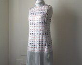 Space Age Flapper Dress Vintage Mod 60's Dress Metallic Silver Saucers