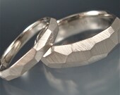 Palladium Chiseled Ring Set - Made to Order