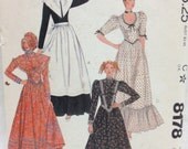 Pioneer Reenactment Dress, Apron, Bonnet Pattern Vintage 1980s Uncut and Factory Folded