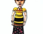 FRIDA Kahlo Jointed Movable Laminated Paper Art Doll