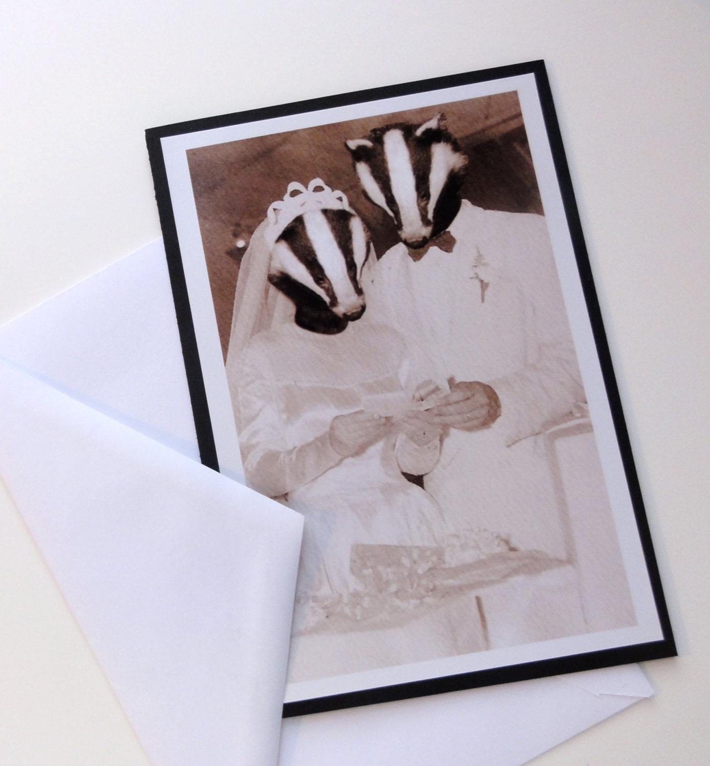 Badger Wedding Card