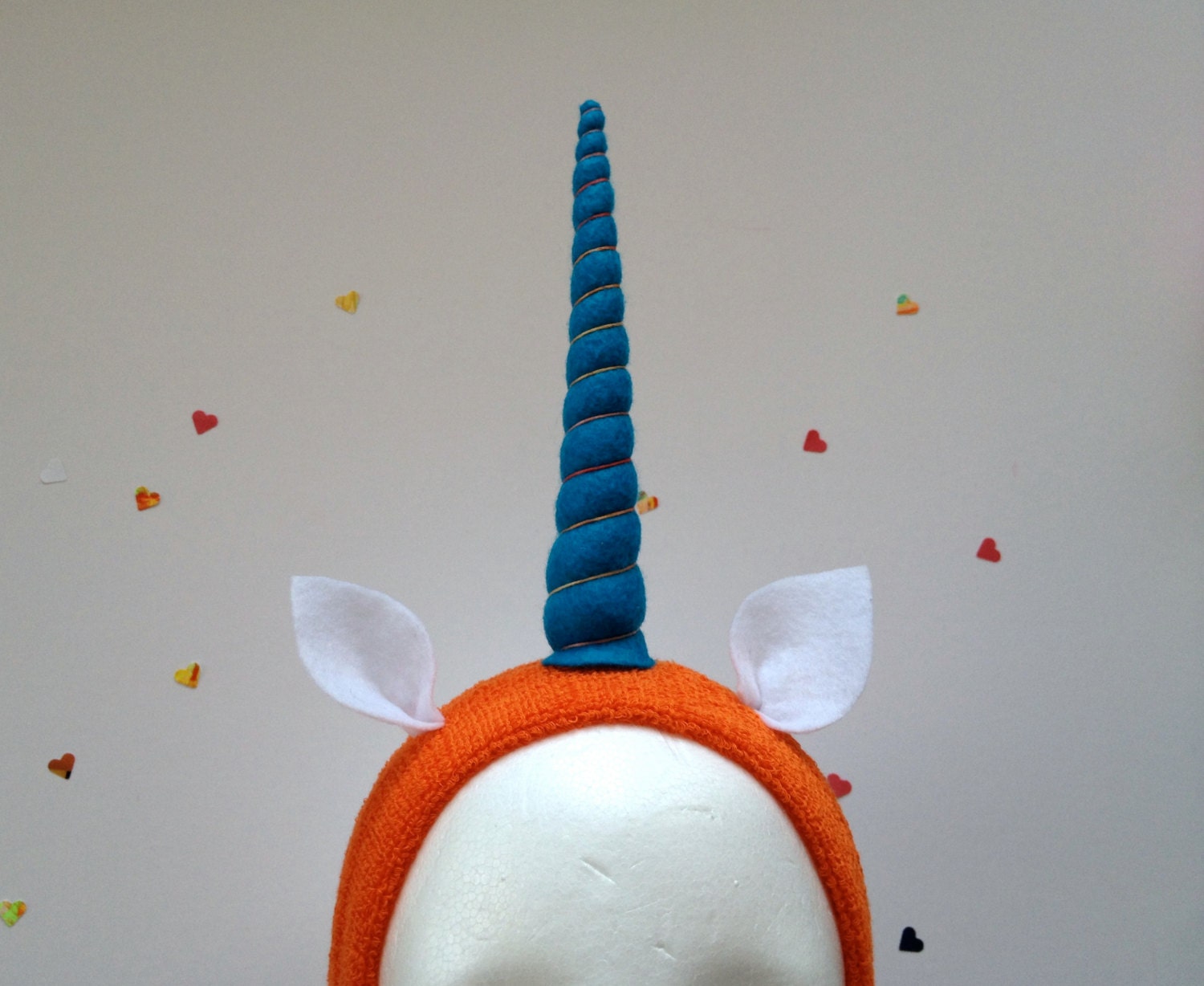 EDC Unicorn Horn Headband - Teal and Fire - Special Order Couture Sweatband