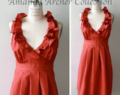 Paprika Orange Cotton Bridesmaid Dress Made-To-Order