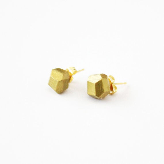 gold geo earrings