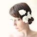Bridal hair clip set, Wedding hair accessories, Ivory flower pins, Bridal bobby pins - HYDRANGEAS