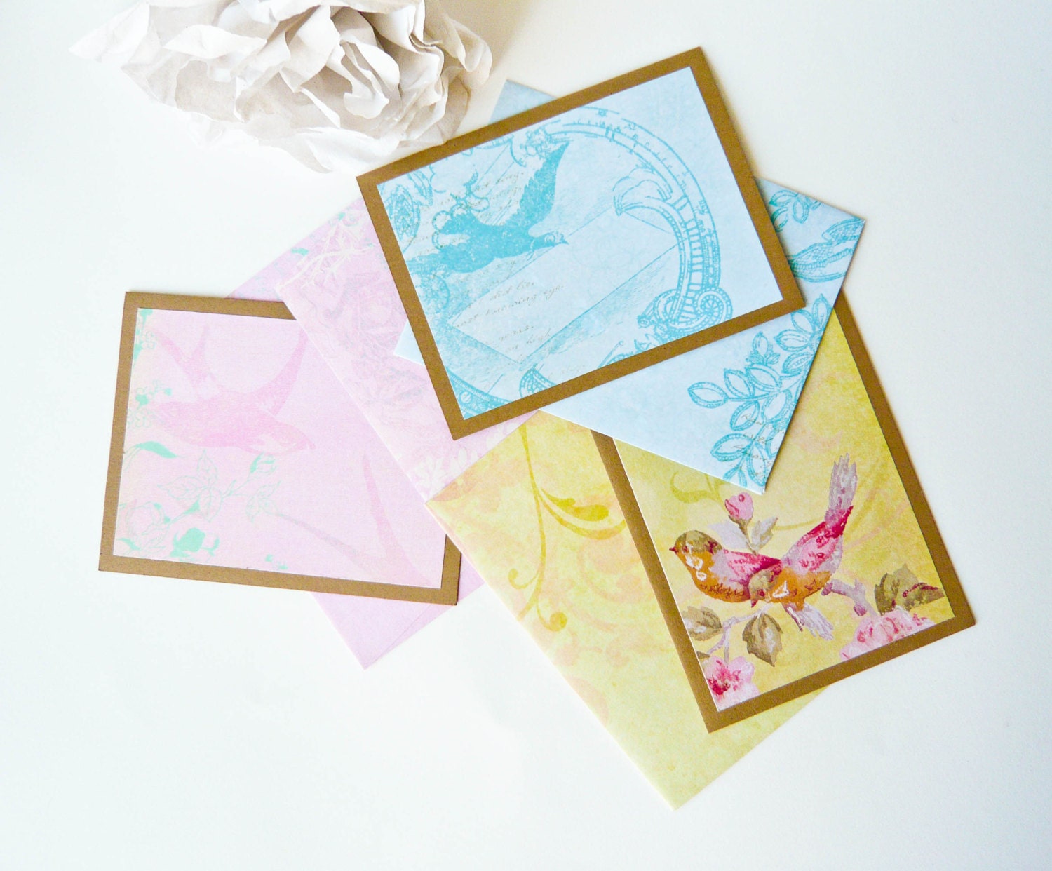 Love Birds Greeting Cards - Set Of 3