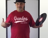 Father's Day Tshirt - Personalized Grandpa - Grandpa since (any year) - Grandfather Gift - sizes sm, med, lg, xl - many colors available