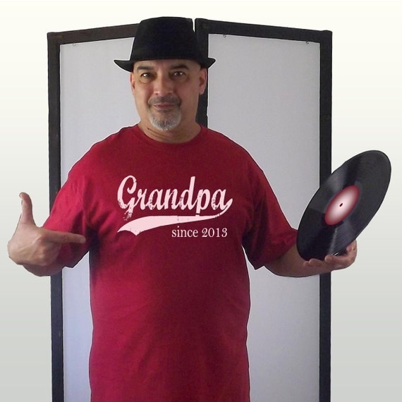 Father's Day Tshirt - Personalized Grandpa - Grandpa since (any year) - Grandfather Gift - sizes sm, med, lg, xl - many colors available
