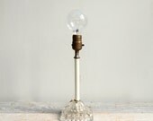 Vintage Sawtooth Glass and Enamel Lamp with Wire Shade