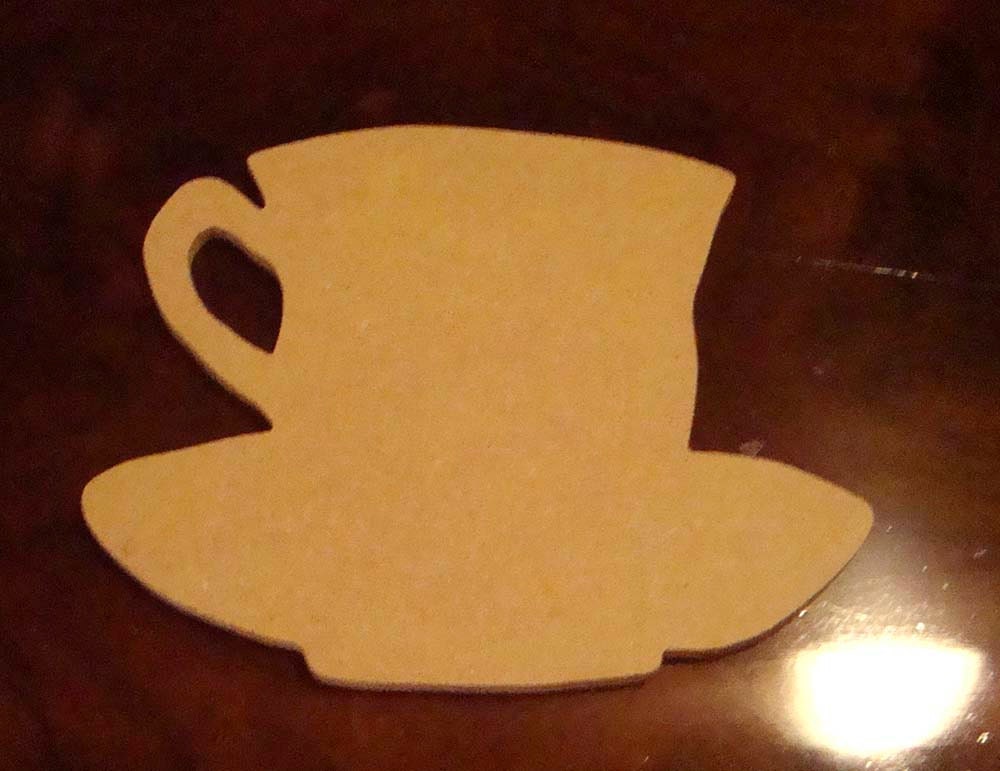 Cup and Saucer Handmade Unfinished Mosaic Base/Craft Shape 1/4 Inch Thick