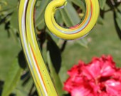Sunshine Yellow Glass Fiddlehead Garden Art Sculpture Outdoor Decoration